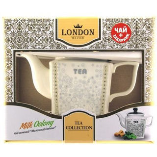 Чай зеленый листовой Лондон Молочный Оолонг в заварочном чайнике 100г